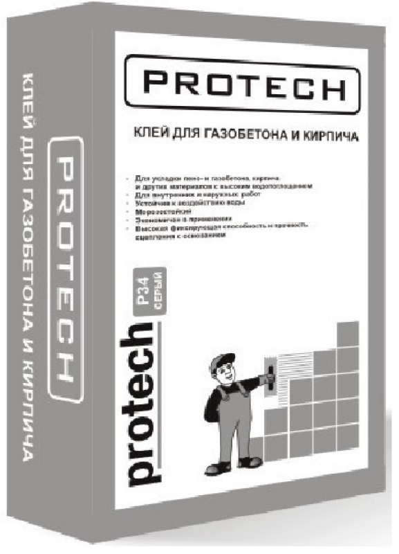 Кладочный раствор Protech Р-34 Клей для ГБ 25кг