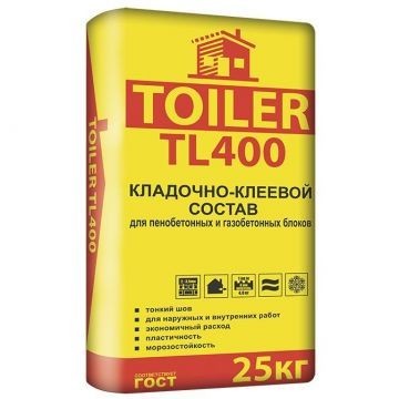 Кладочный раствор Toiler TL400 для ГБ 25кг